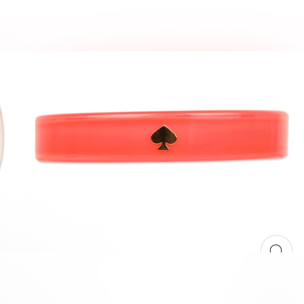 Kate Spade Logo Coral Lucite Bangle Bracelet Like New - Picture 1 of 7